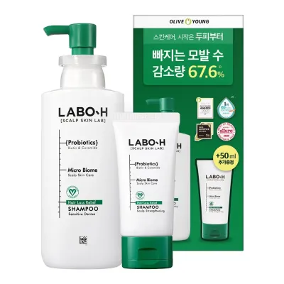 LABO-H Probiotics Hair Loss Care Scalp Strengthening Shampoo (333ml+50ml)